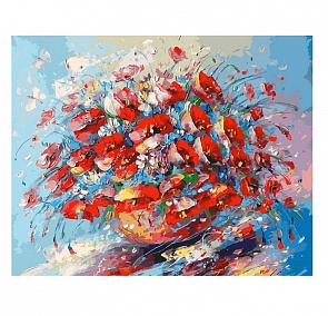 Раскраски по номерам - Цветочная палитра лета, 40 х 50 см. (Белоснежка, 153-AB)